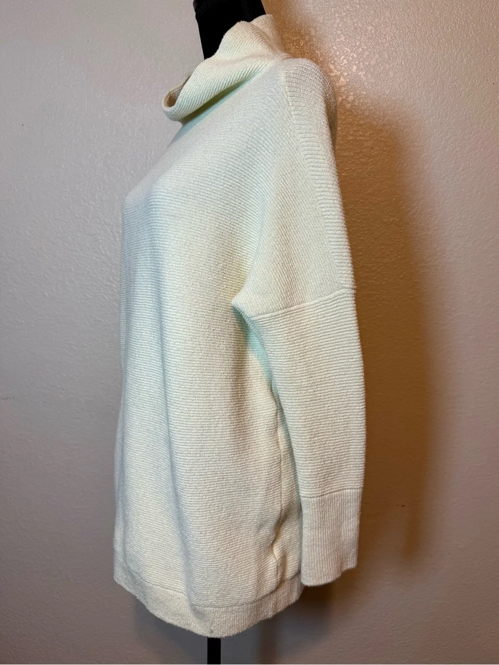 Free People Ottoman Slouchy Tunic Sweater Cream Oversized XS